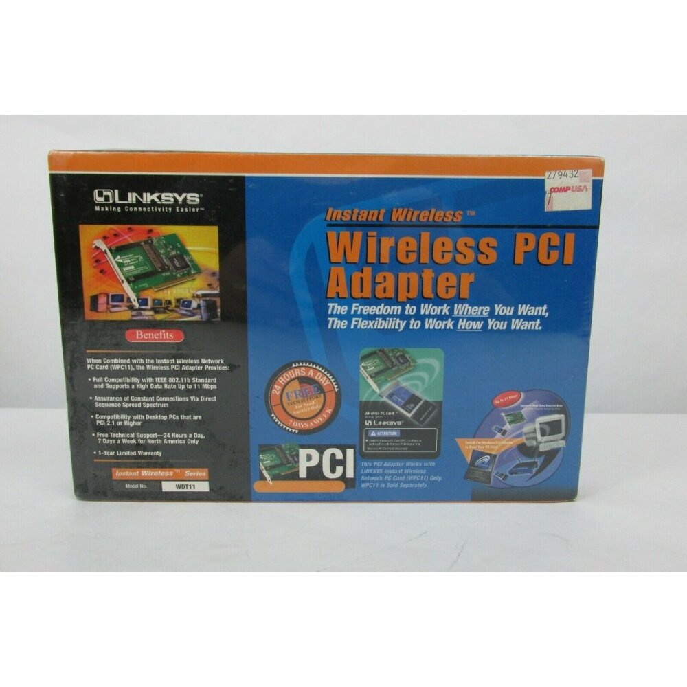 Linksys Instant Wireless PCI Adapter Model WDT11 NEW Sealed